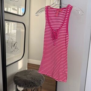 Charlotte, Pink and White striped tank